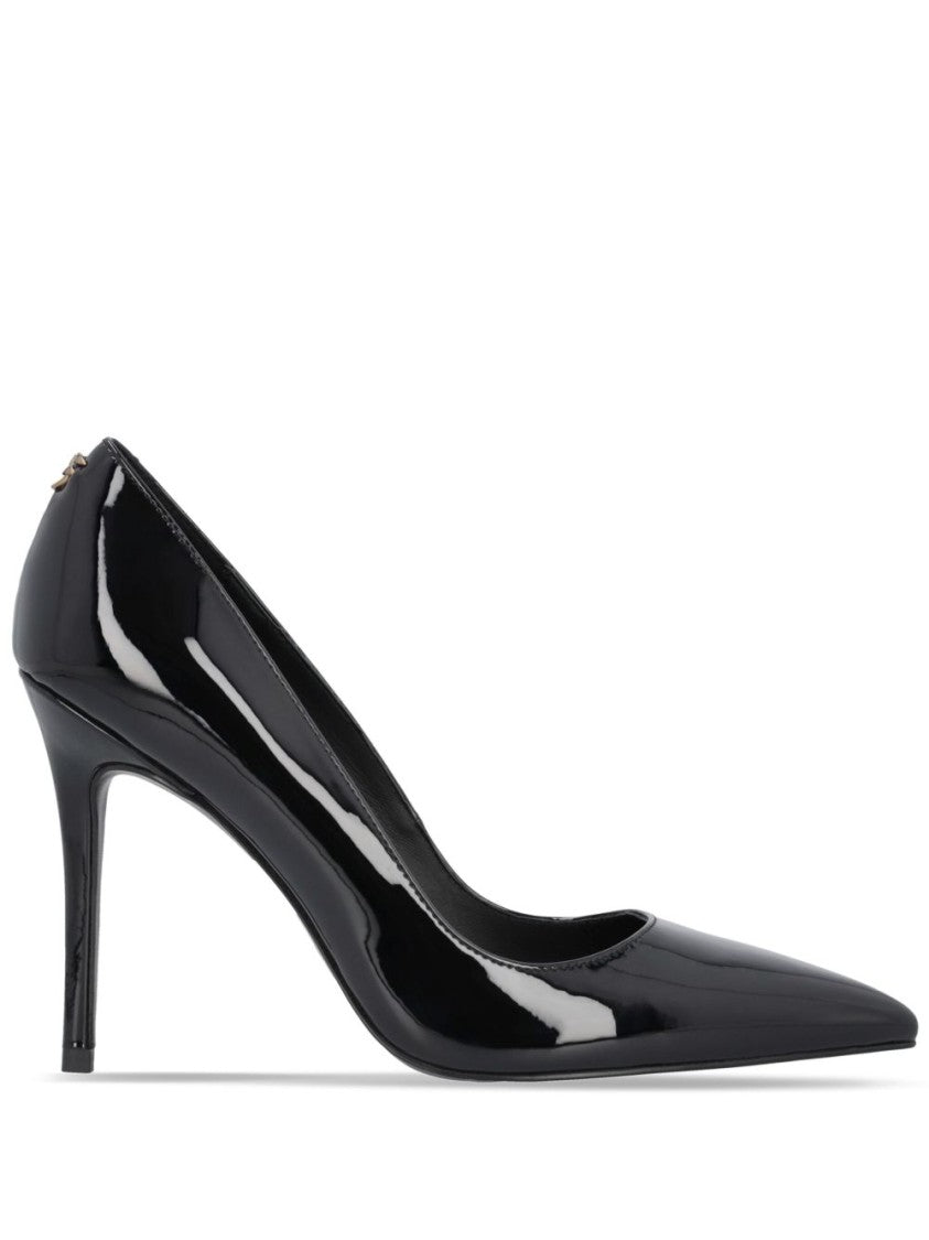 Pinko Pointed Toe Black Pumps With Patent Finish