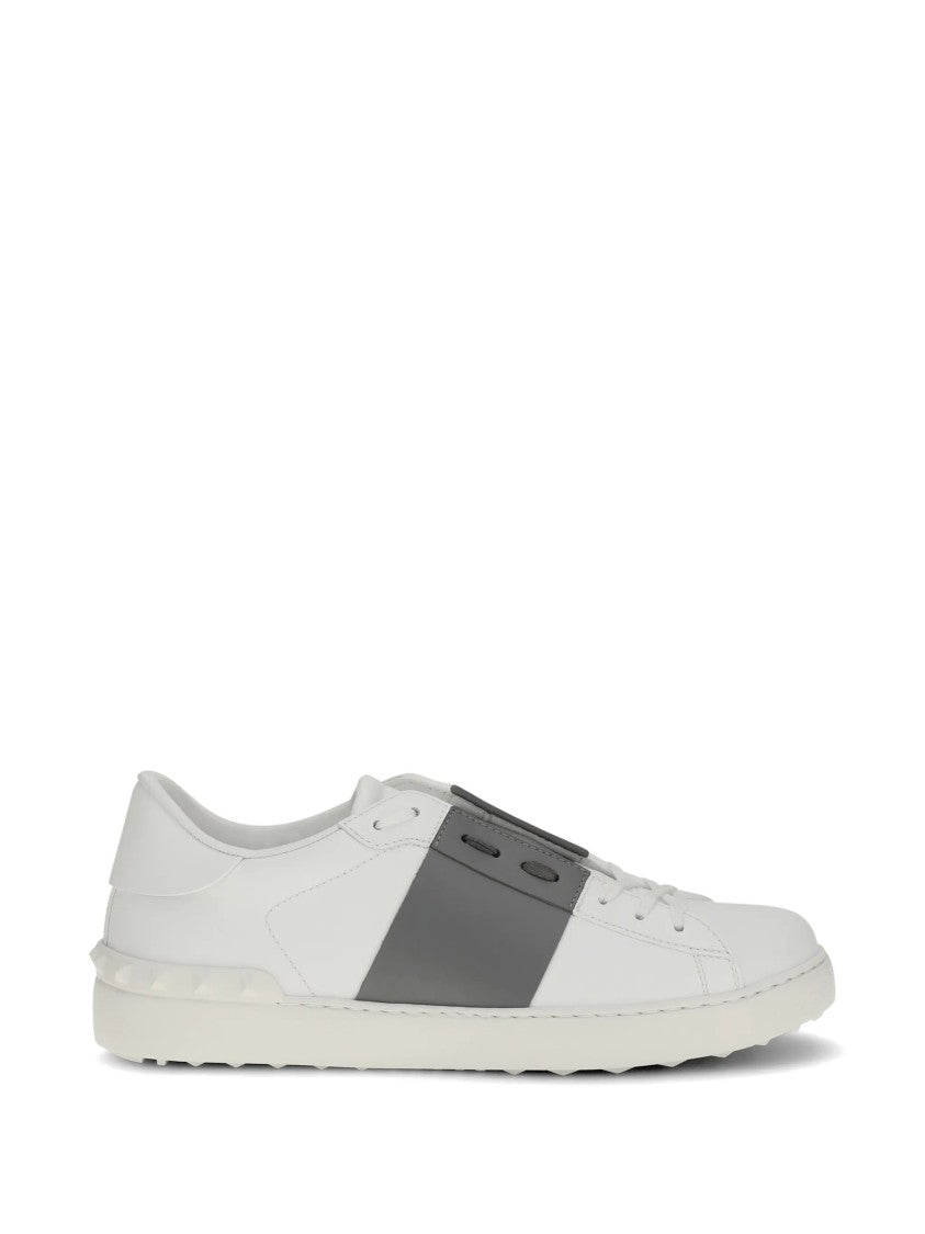 Valentino White Sneaker Open Low-Top Leather Sneakers