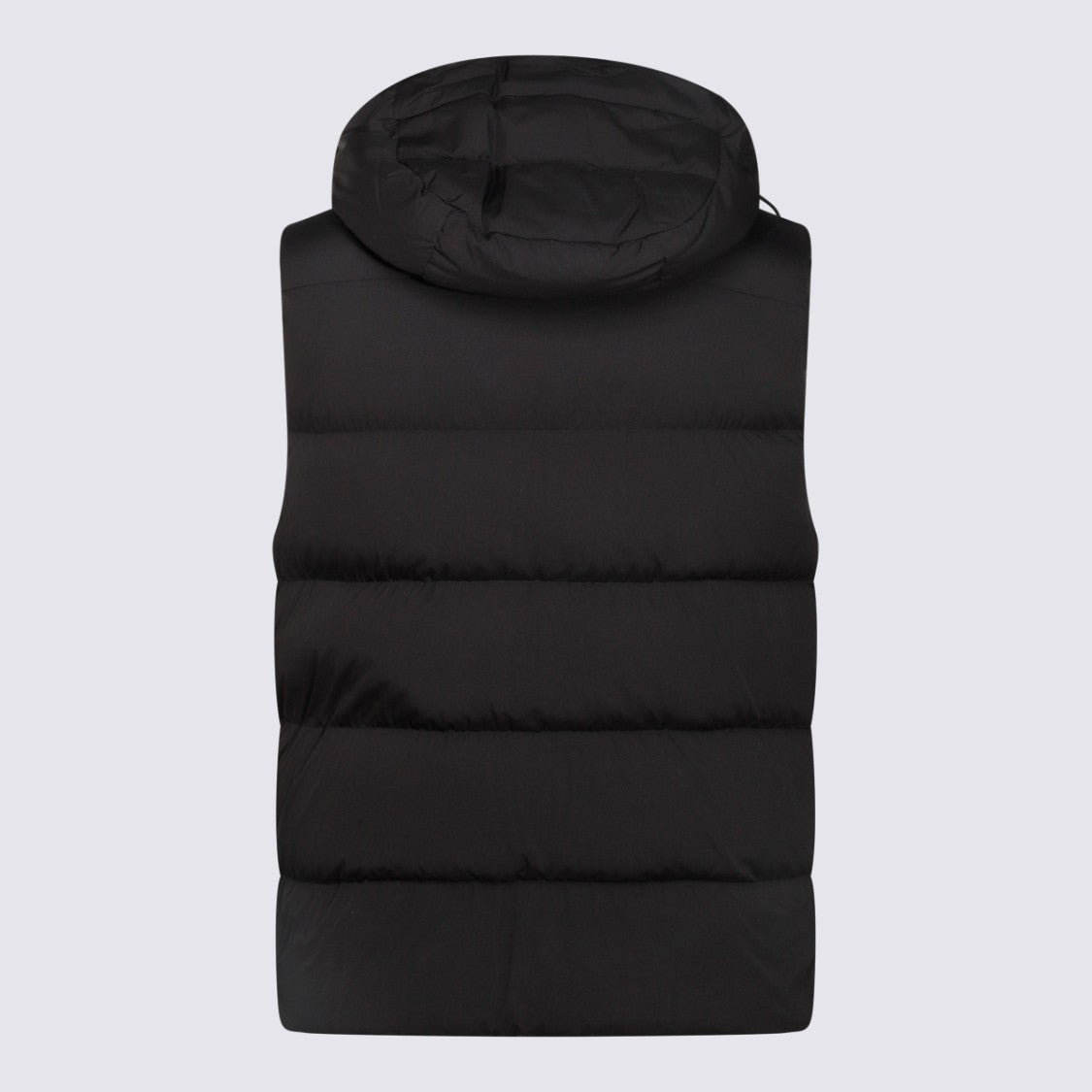 Moorer Padded Sleeveless Vest With High Collar And Detachable Hood