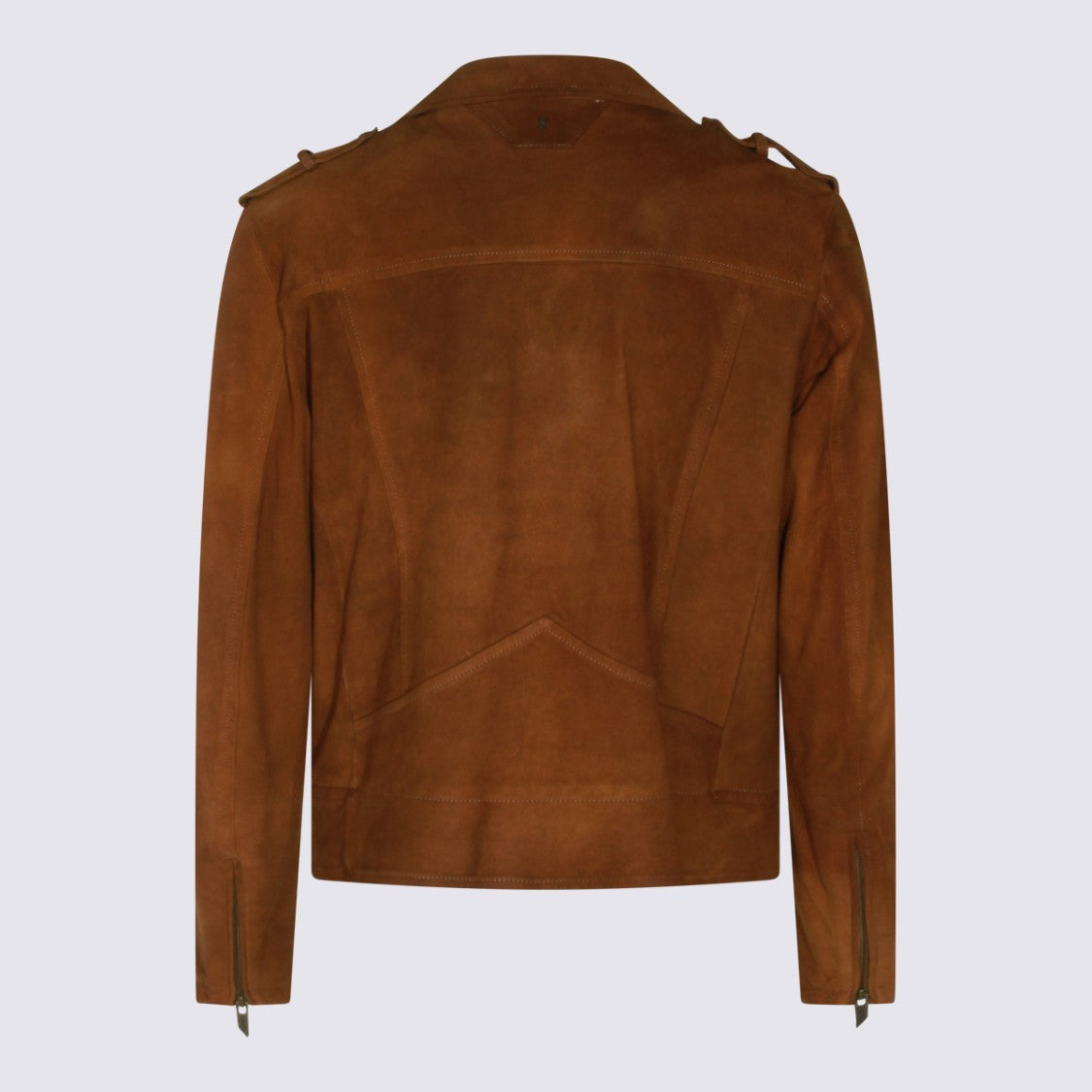 Salvatore Santoro Brown Suede Biker Jacket With Asymmetrical Zipper And Adjustable Straps