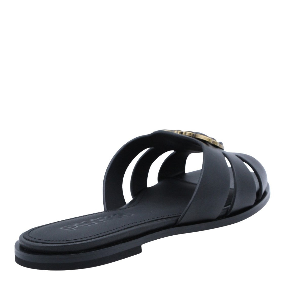 Pinko Open-Toe Flat Shoes With Cut-Out Straps And Gold Emblem