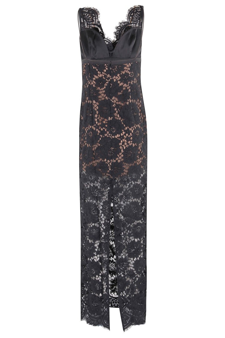 Self-Portrait Black Floral Lace Maxi Dress