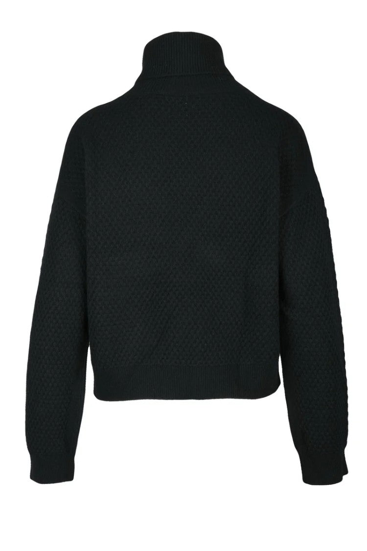 Max Mara Black Cashmere Turtleneck Sweater
