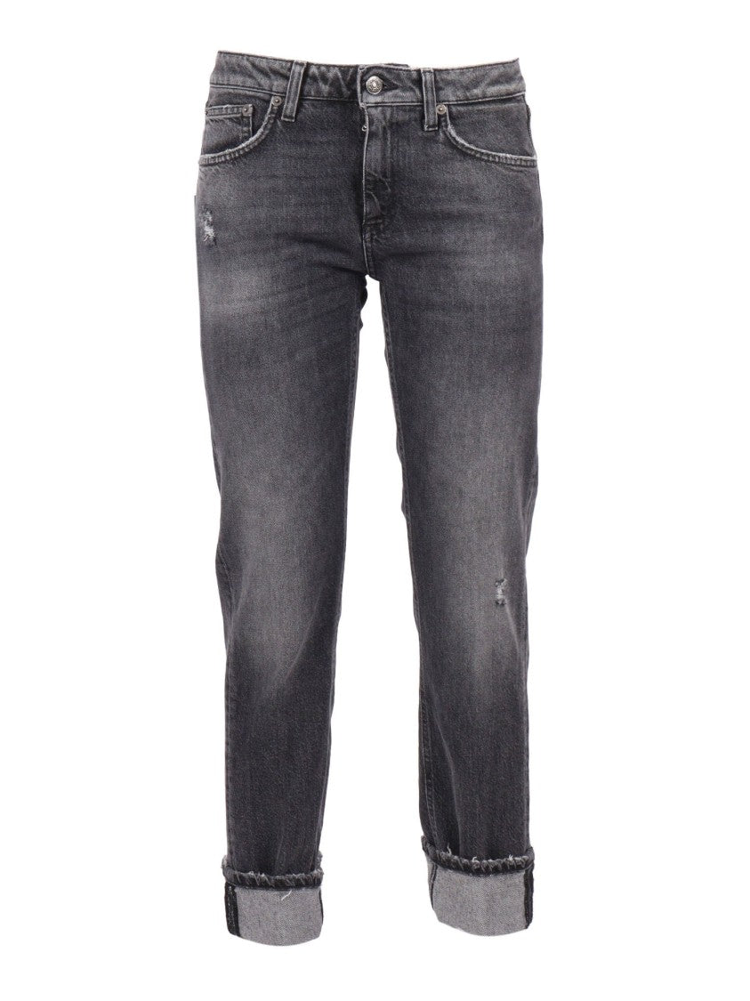 Dondup Tailored Straight Leg Pants With Mid-Rise Waist And Front Pleats