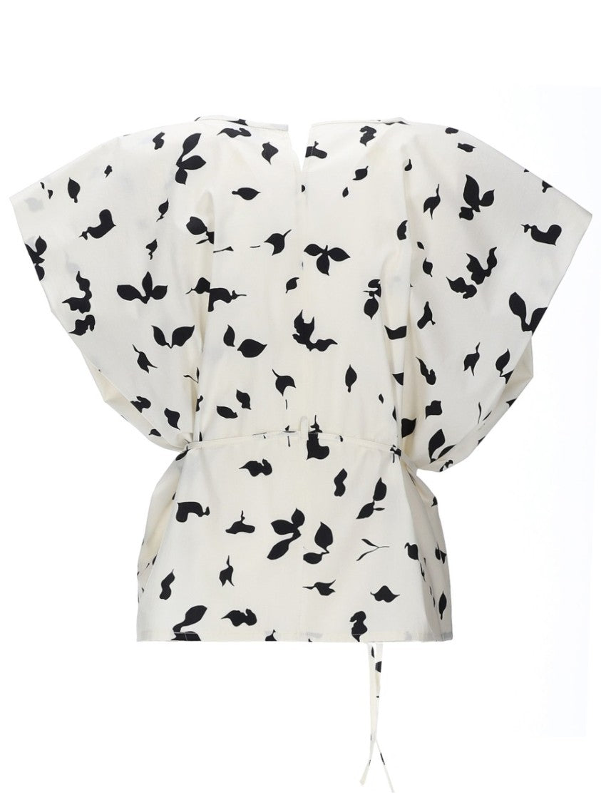 Alysi Light Backdrop Leaf Print Blouse