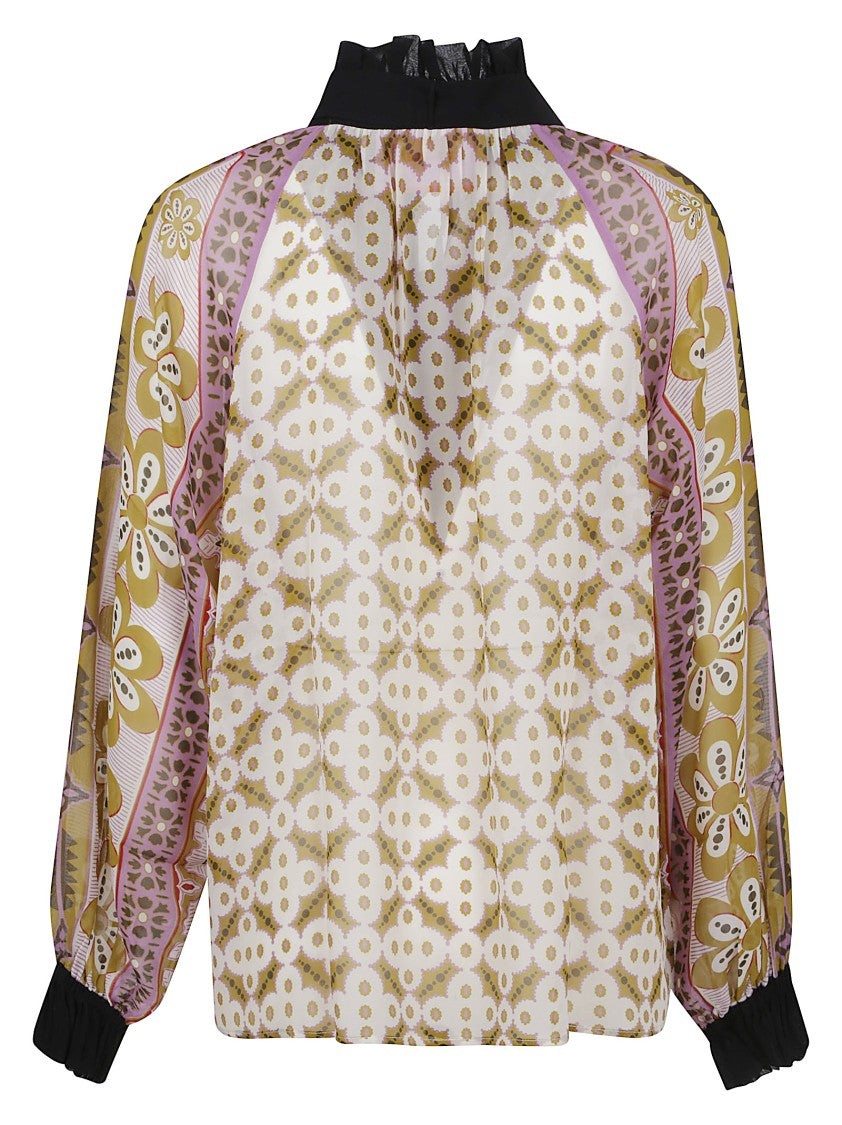 La Double J Silk Chiffon Blouse With Vintage-Style Design
