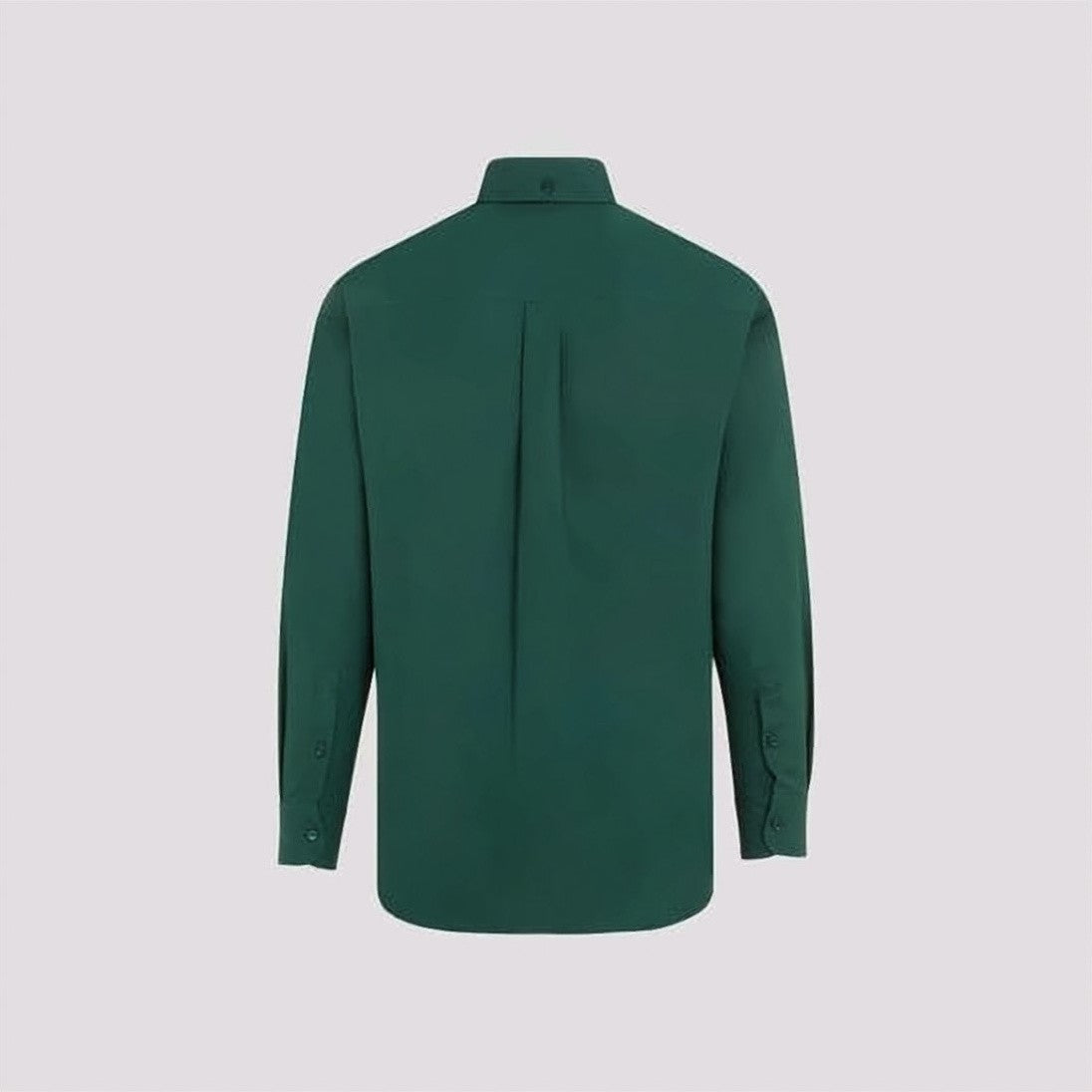Burberry Long-Sleeve Deep Green Shirt With Button-Down Collar