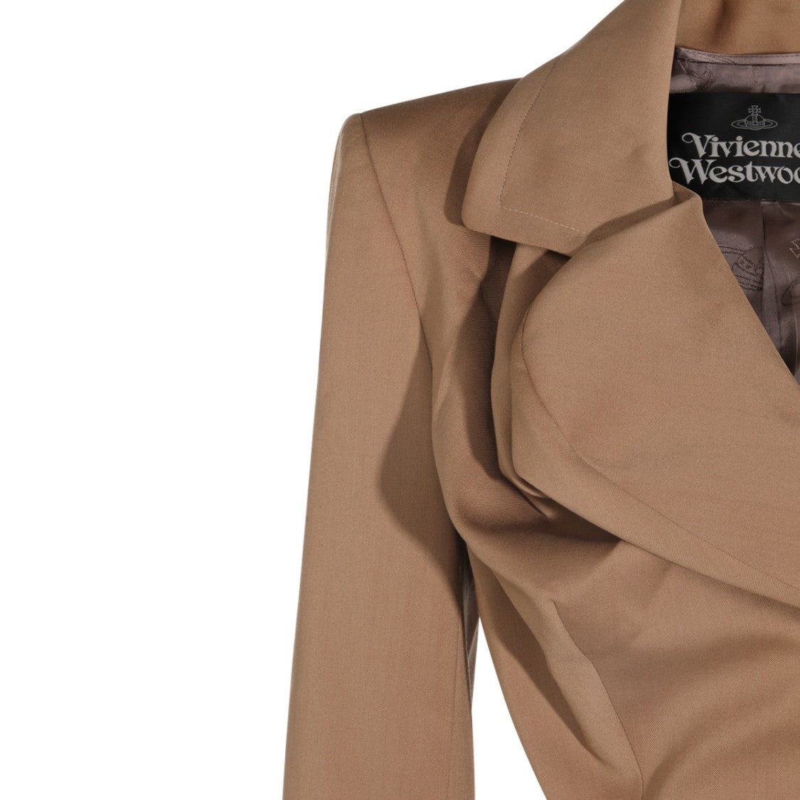 Vivienne Westwood Camel Drunken Double-Breasted Virgin Wool Blazer