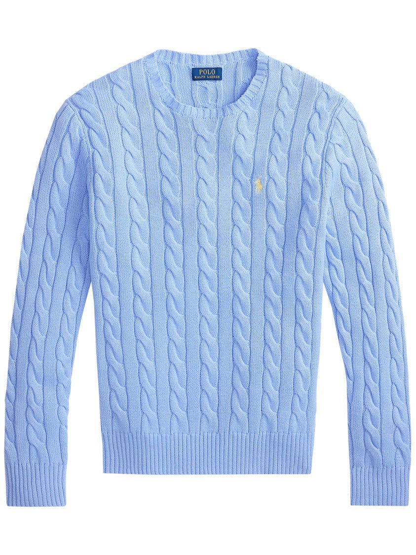 Polo Ralph Lauren Light Blue Pullover Cable-Knit Cotton Sweater