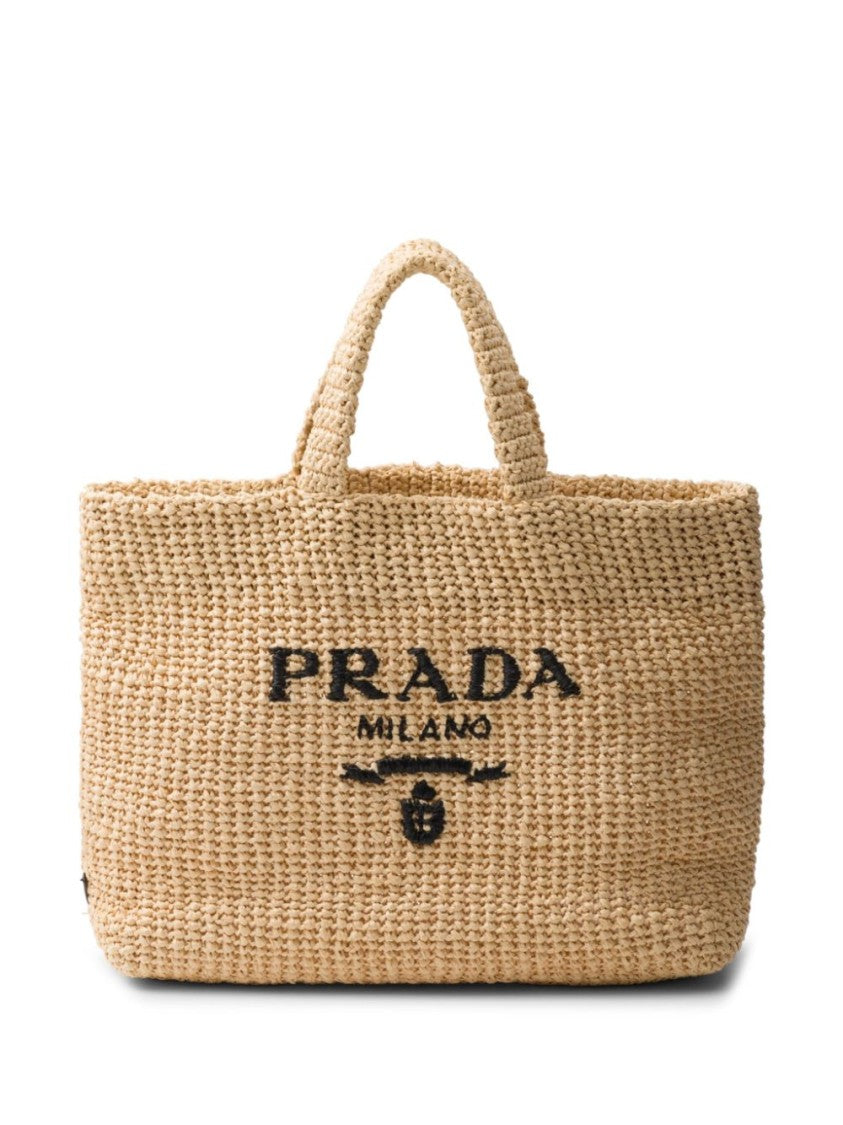 Prada Woven Texture Beige Handbag