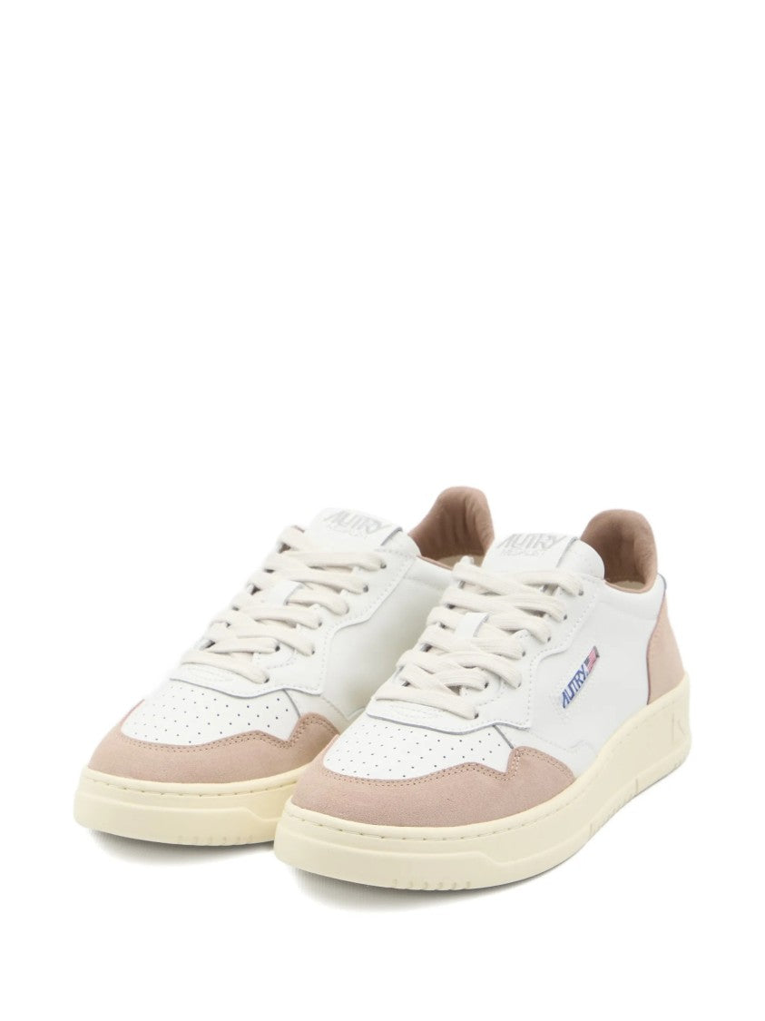 Autry White Medalist Low Suede Overlay Sneakers
