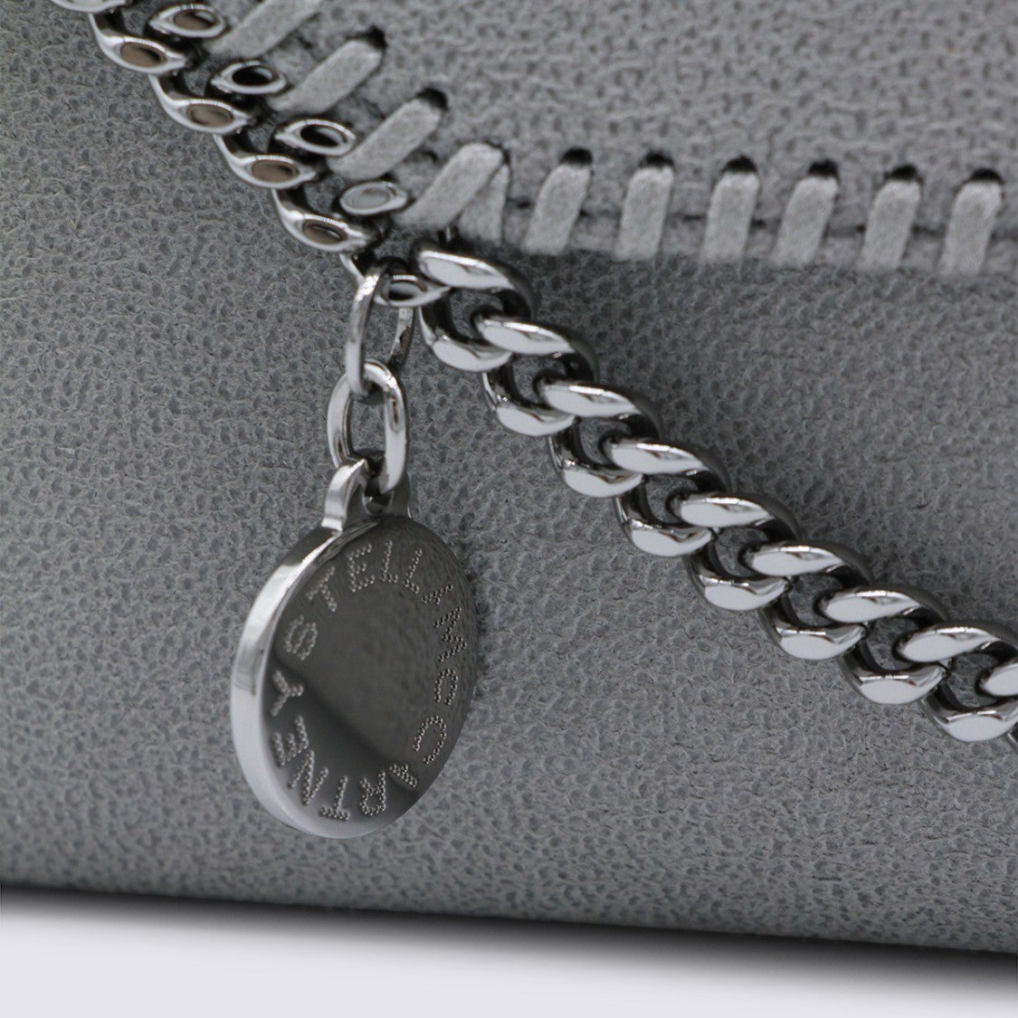Stella Mccartney Light Grey Faux Leather Continental Wallet Crossbody Bag
