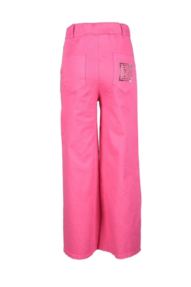 Marci By Gil Santucci Wide-Leg Cropped Trousers In Vibrant Fuchsia