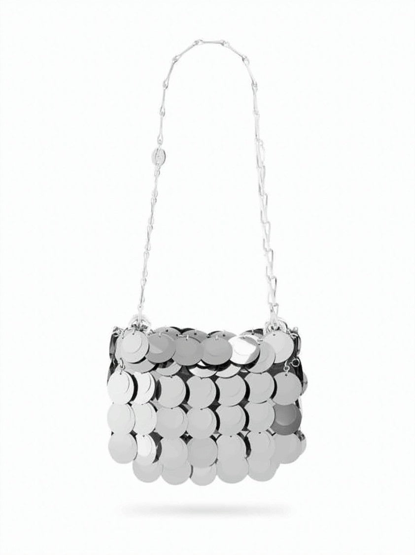 Paco Rabanne Reflective Disc Clutch With Chain Strap
