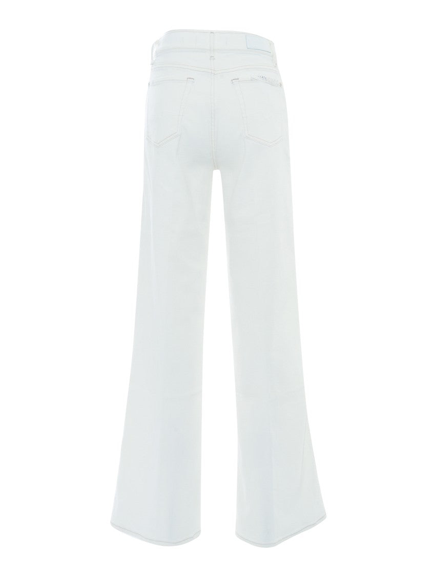 7 For All Mankind Modern White Wide-Leg Pants