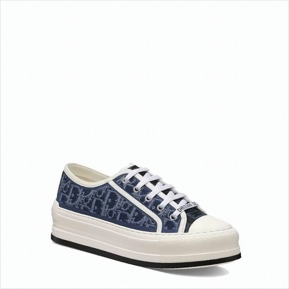 Christian Dior Low-Top Sneakers With Navy Pattern And White Trim