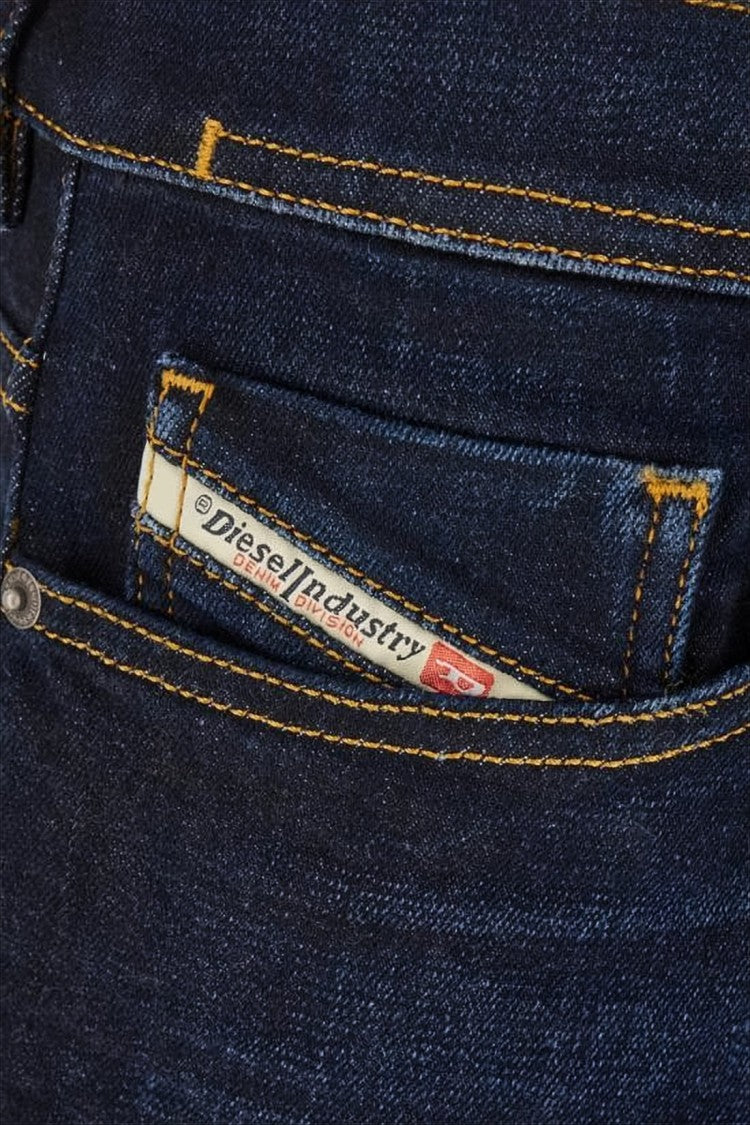 Diesel Dark Indigo Denim Pants With Classic Five-Pocket Design