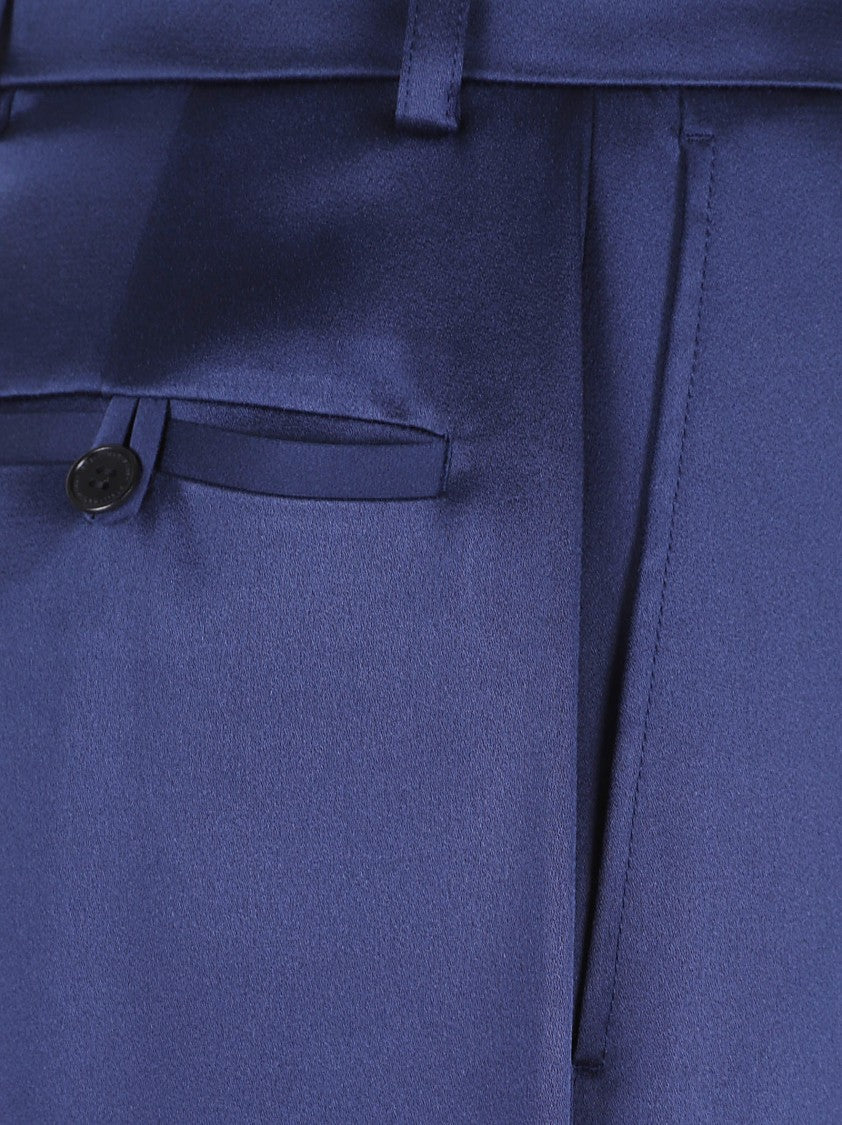 Stella Mccartney Straight-Leg Trousers With Lustrous Acetate Blend