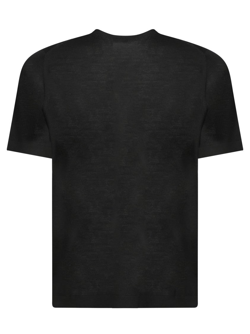 Dell'oglio Black T-Shirt With Crew Neckline