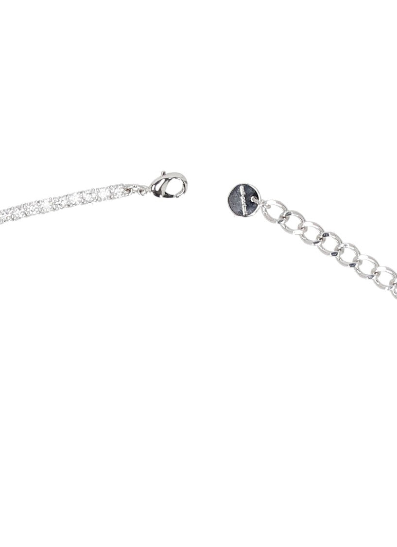 Self-Portrait Crystal Bow Tennis Necklace