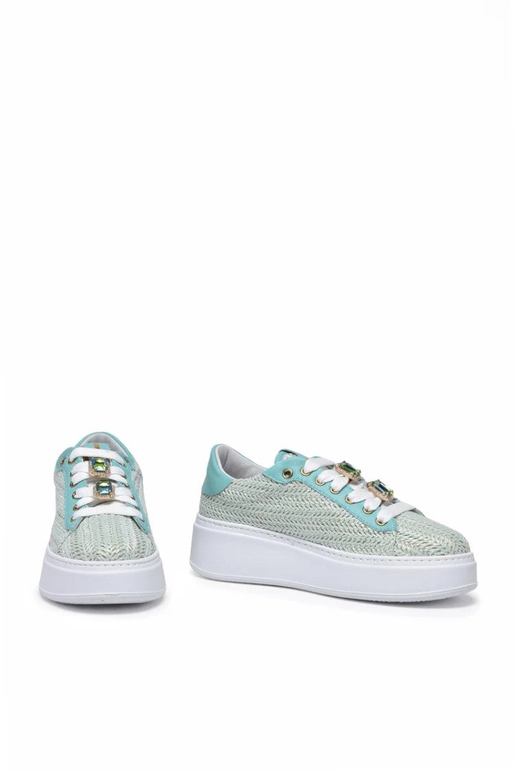 Gio + Aqua Leather Wedge Sneakers