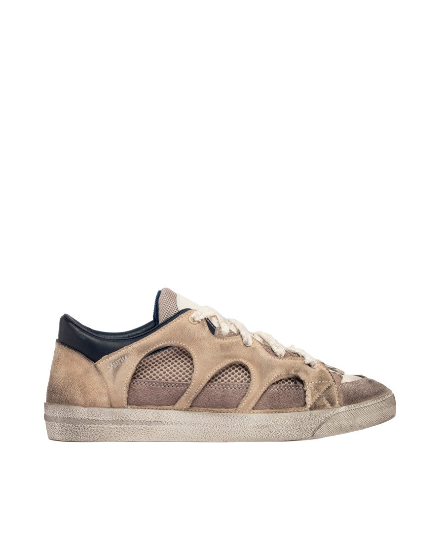 Santha Taupe Love Park Paura Monster Suede Sneakers