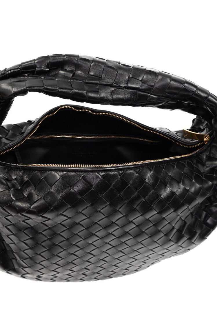 Bottega Veneta Compact Structured Bag With Smooth Black Exterior