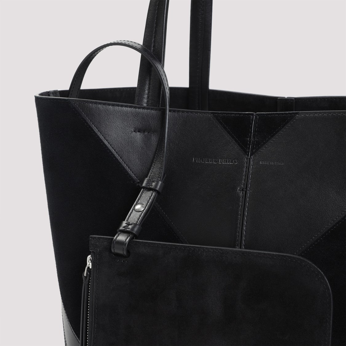 Phoebe Philo Structured Black Calf Leather Shopper Bag
