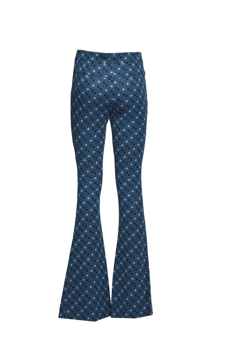 Diane Von Furstenberg Geometric Jacquard Knit Flared-Leg Pants