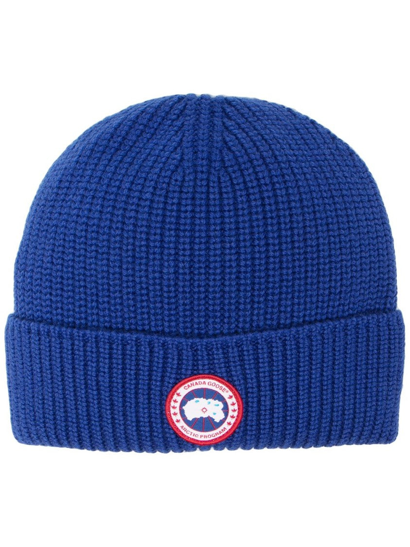 Canada Goose Knit Wool Hat With Circular Logo Patch