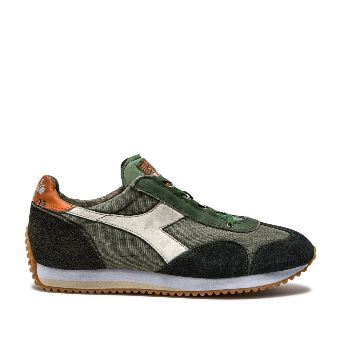 Diadora Green And Canvas Stonewash Equipe Sneakers