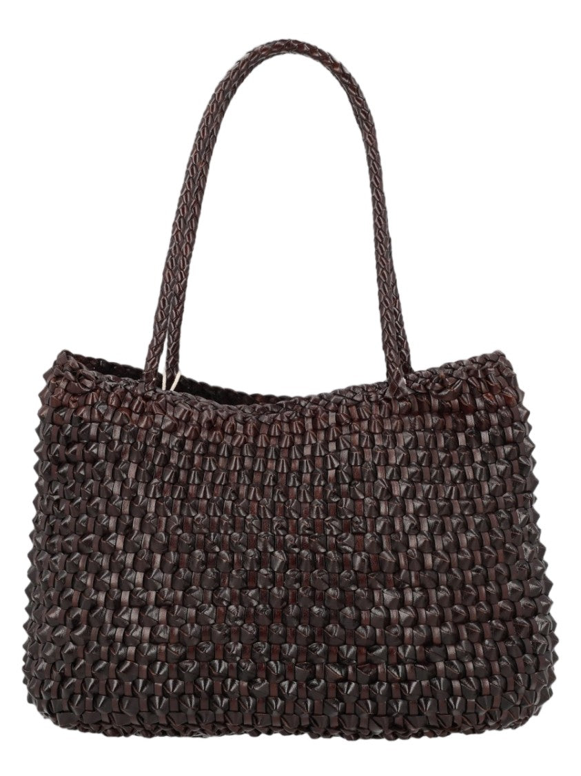 Dragon Diffusion Dark Brown Woven Leather Shoulder Bag