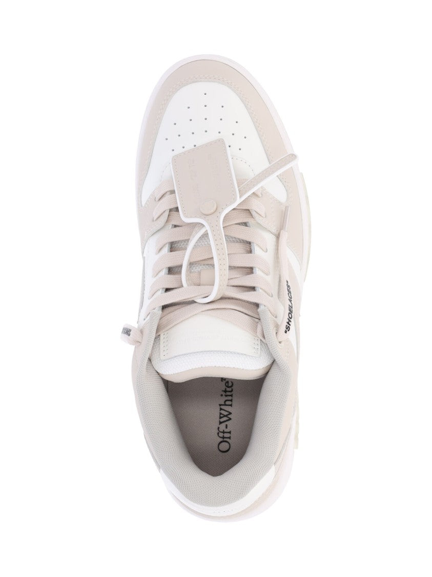 Off-White Beige Leather Out Of Office Sneakers