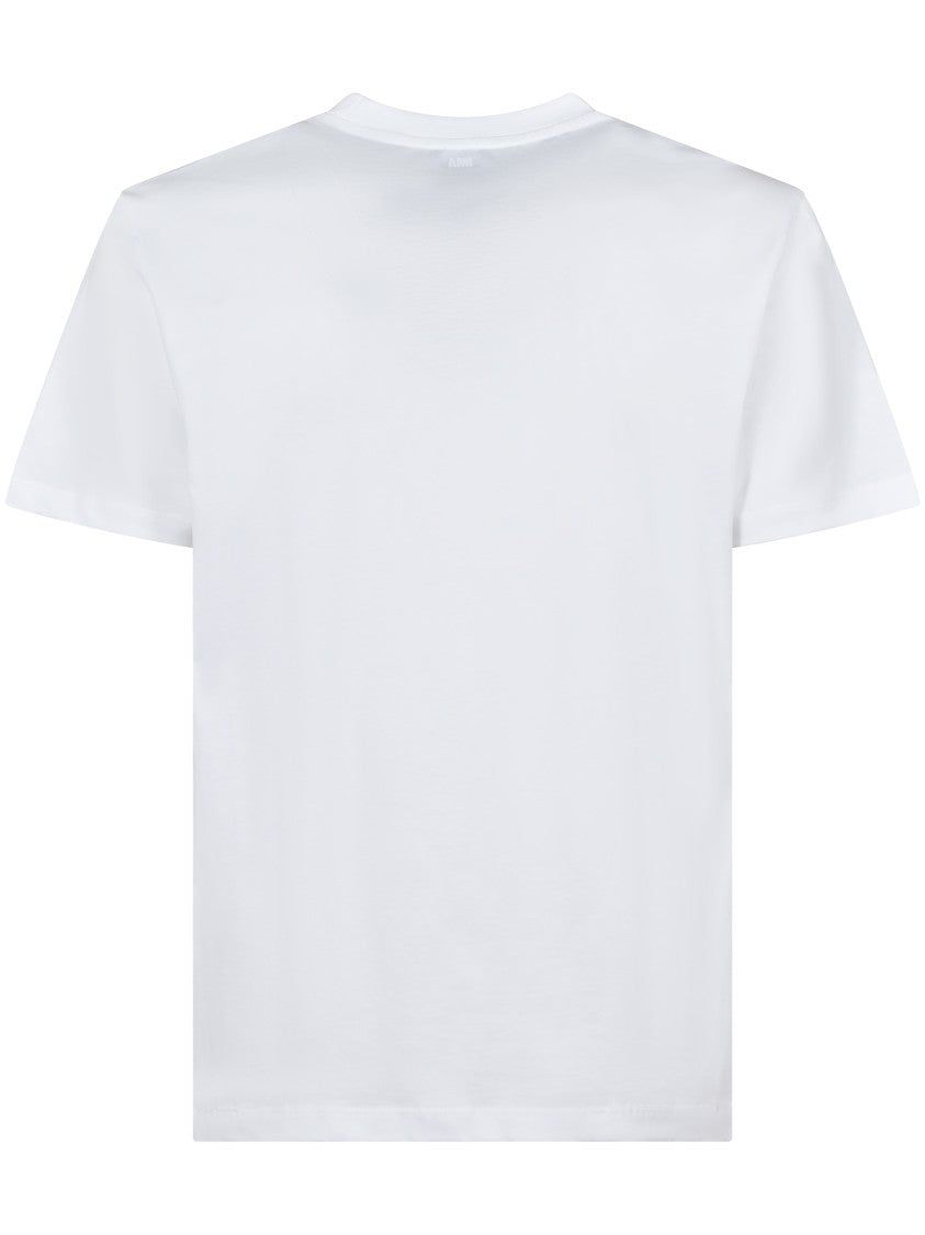 Ami Paris Quota Red Ami De Coeur White Cotton T-Shirt