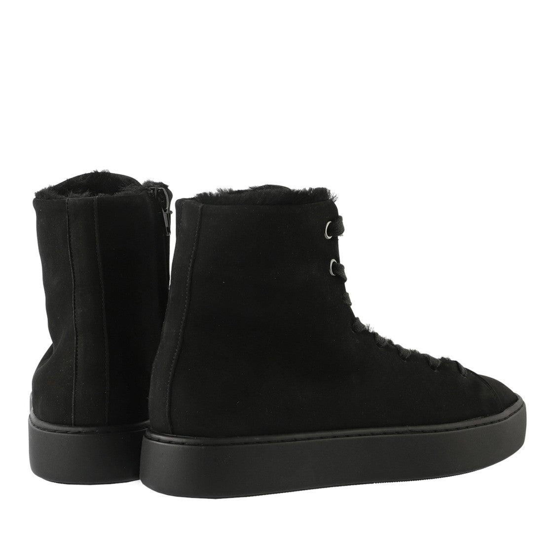Högl Black Teddy Nubuck Sheepskin Lining Winter Ankle Boots