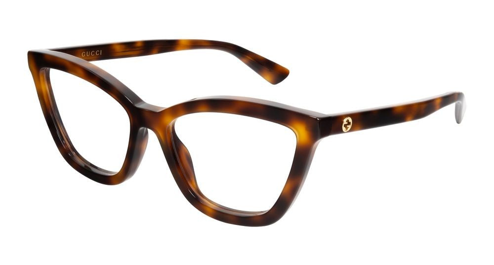Gucci Havana Tortoiseshell Pattern Bold Oversized Eyeglasses