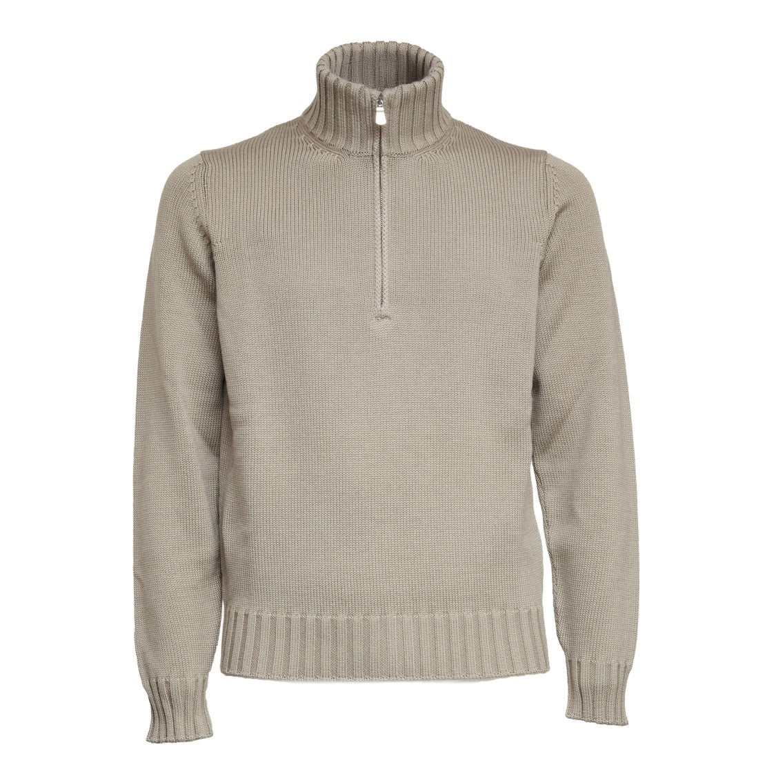 Filippo De Laurentiis Half-Zip Merino Wool Sweater With Ribbed Detailing
