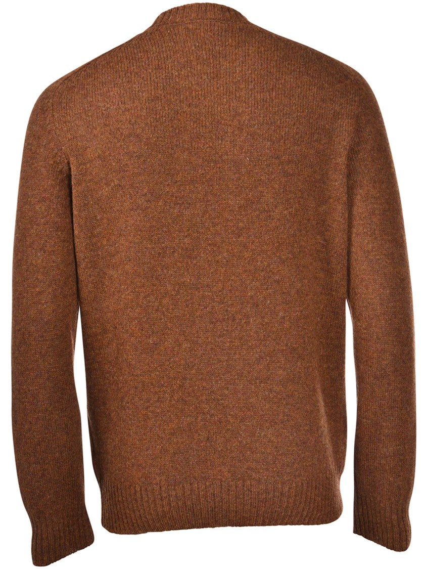 Gran Sasso Rich Brown Wool Sweater With Textured Knit