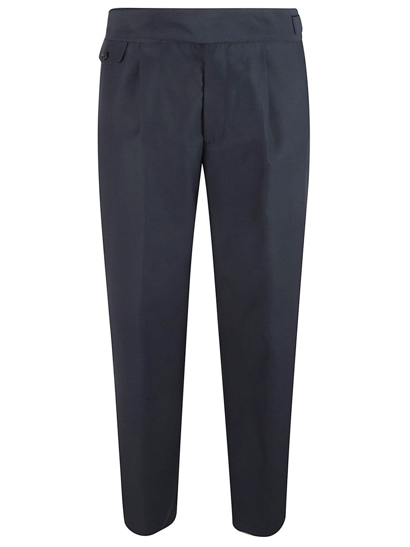 Ballantyne Tailored Blue Trousers With Front Pleats