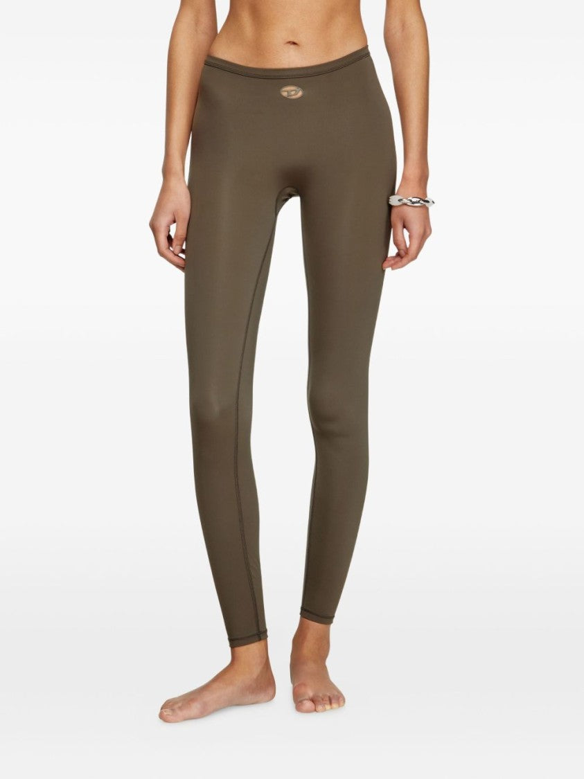 Diesel High-Waisted Green Trousers With Streamlined Silhouette