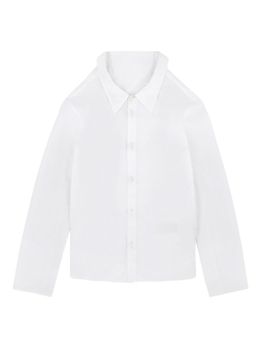 Mm6 By Maison Margiela Boxy White Shirt With Avant-Garde Extended Panel