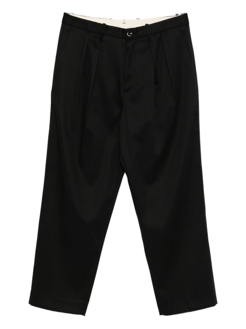 Nine In The Morning Tailored Black Trousers With Front Pleats