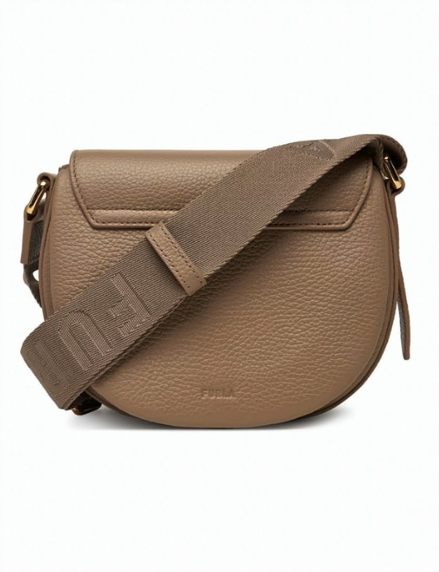 Furla Pebbled Texture Shoulder Bag With Gold-Tone Closure