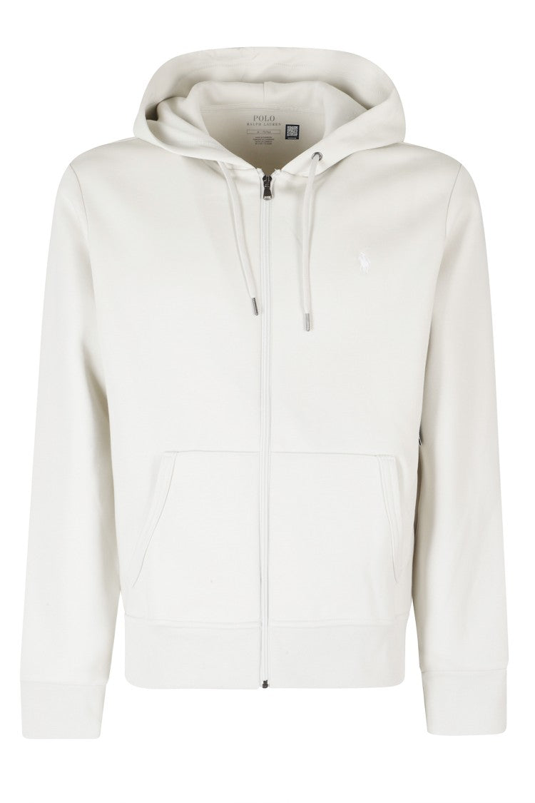Polo Ralph Lauren Stone Pebble Full-Zip Hooded Cotton-Blend Sweatshirt