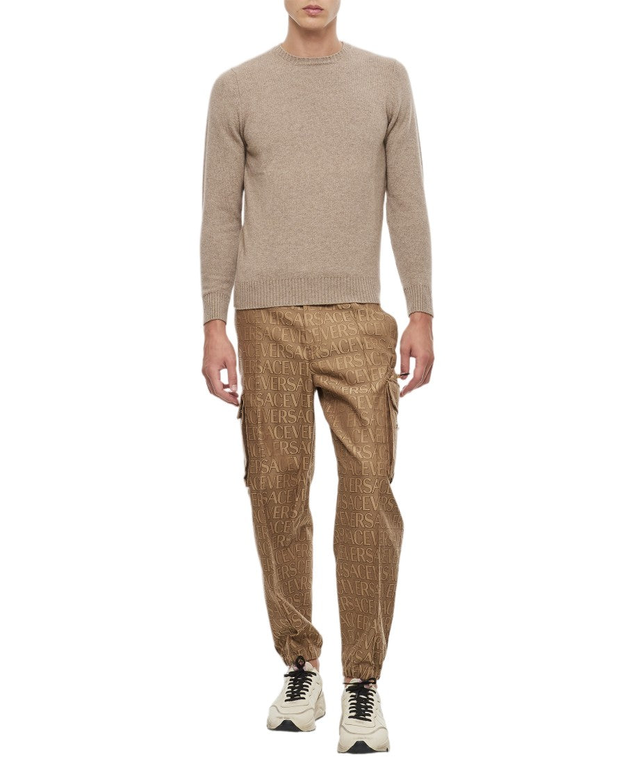 Drumohr Cashmere Knit Sweater With Ribbed Finishing