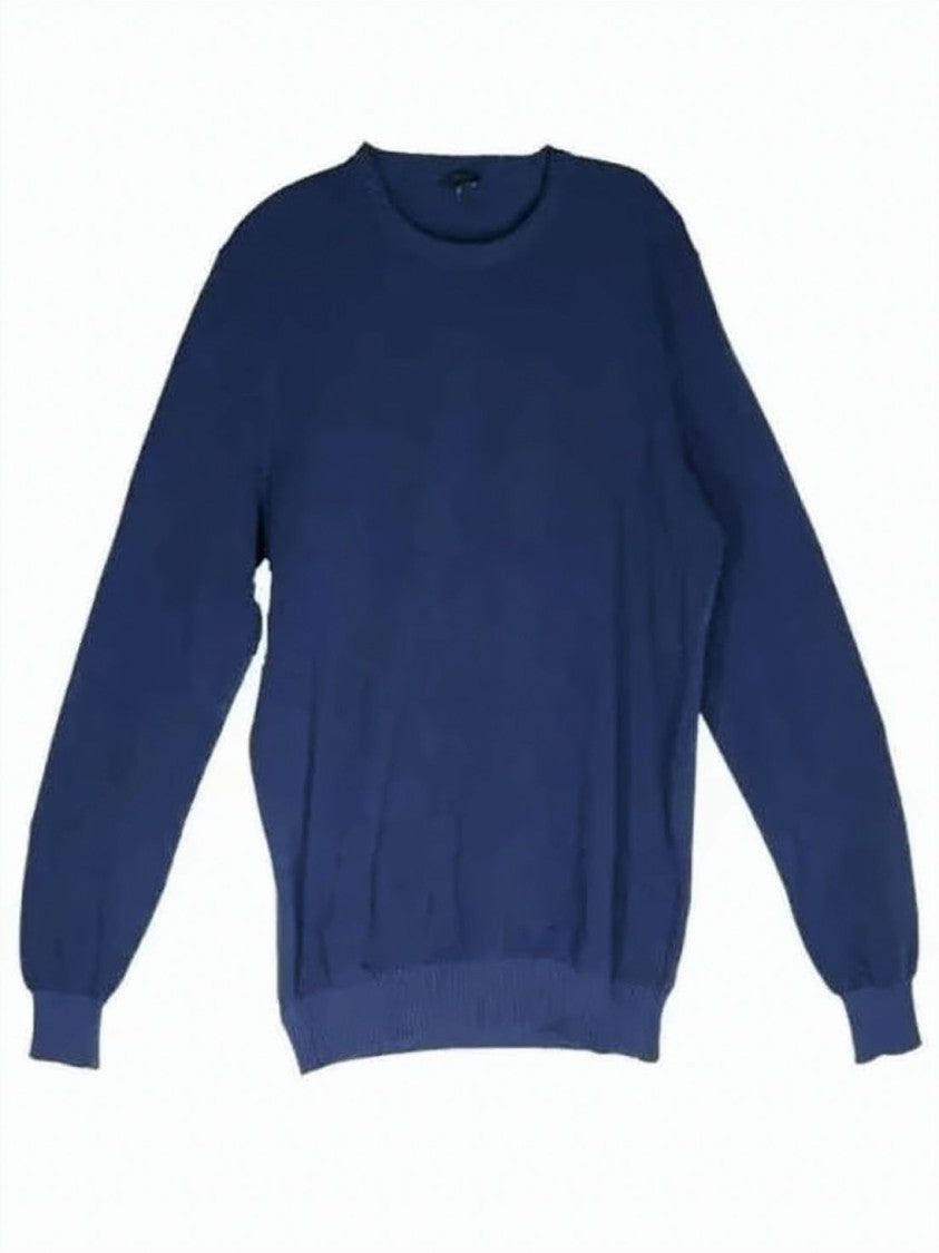 Fedeli Classic Crew Neck Blue Sweater