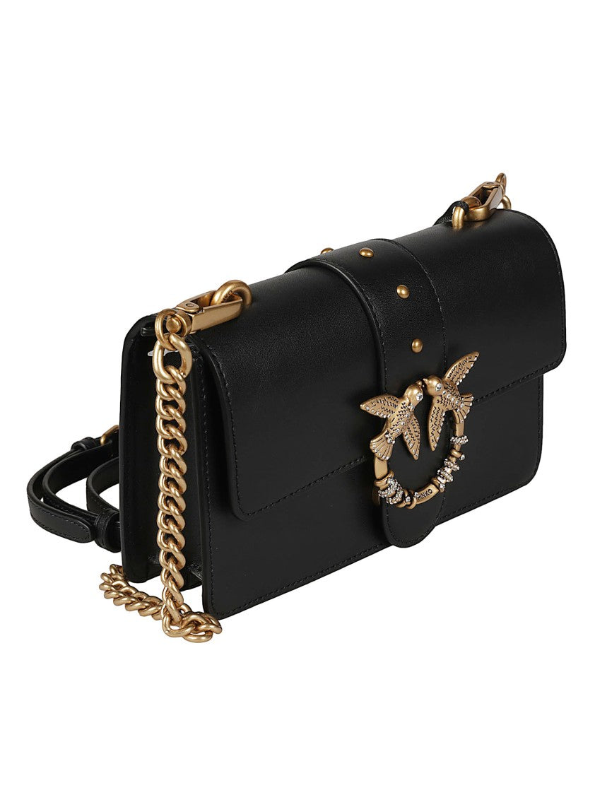 Pinko Love One Mini New Buckle Smooth Calfskin Shoulder Bag
