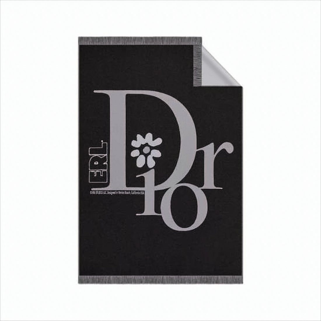Christian Dior Reversible Oversized Wool Scarf With Bold Typography