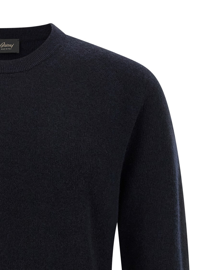 Brioni Crew Neck Cashmere And Wool Blend Sweater