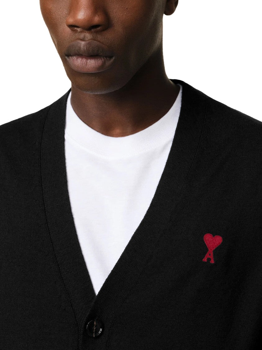 Ami Refined Merino Wool Sweater With Ribbed Details